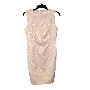 Calvin‎ Klein Light Beige Animal Jacquard Sheath Dress Women’s Size 8